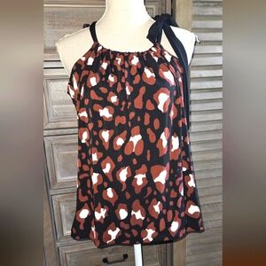Carole Little Printed Tank with Tie. Sz Large. Cute Fit. Like New Condition